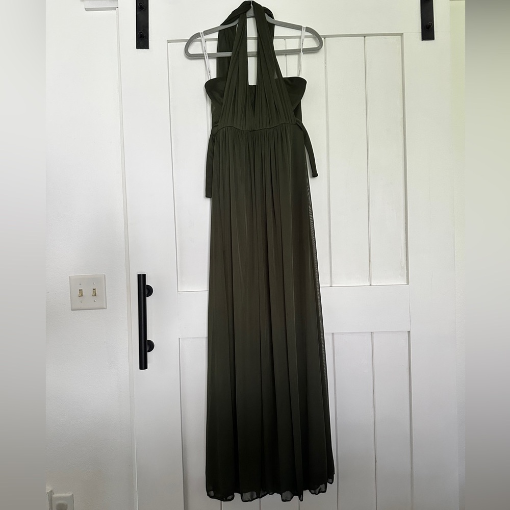 David's Bridal Olive Convertible Chiffon Dress